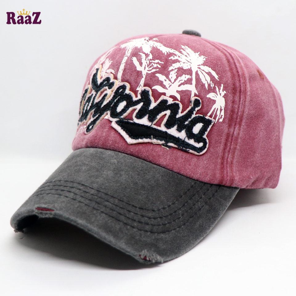 Picture of Maroon California Wash Baseball Imported Cap