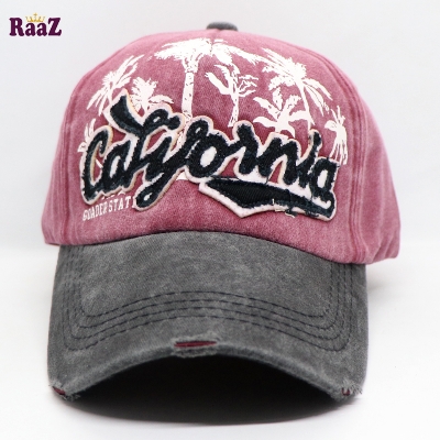 Picture of Maroon California Wash Baseball Imported Cap