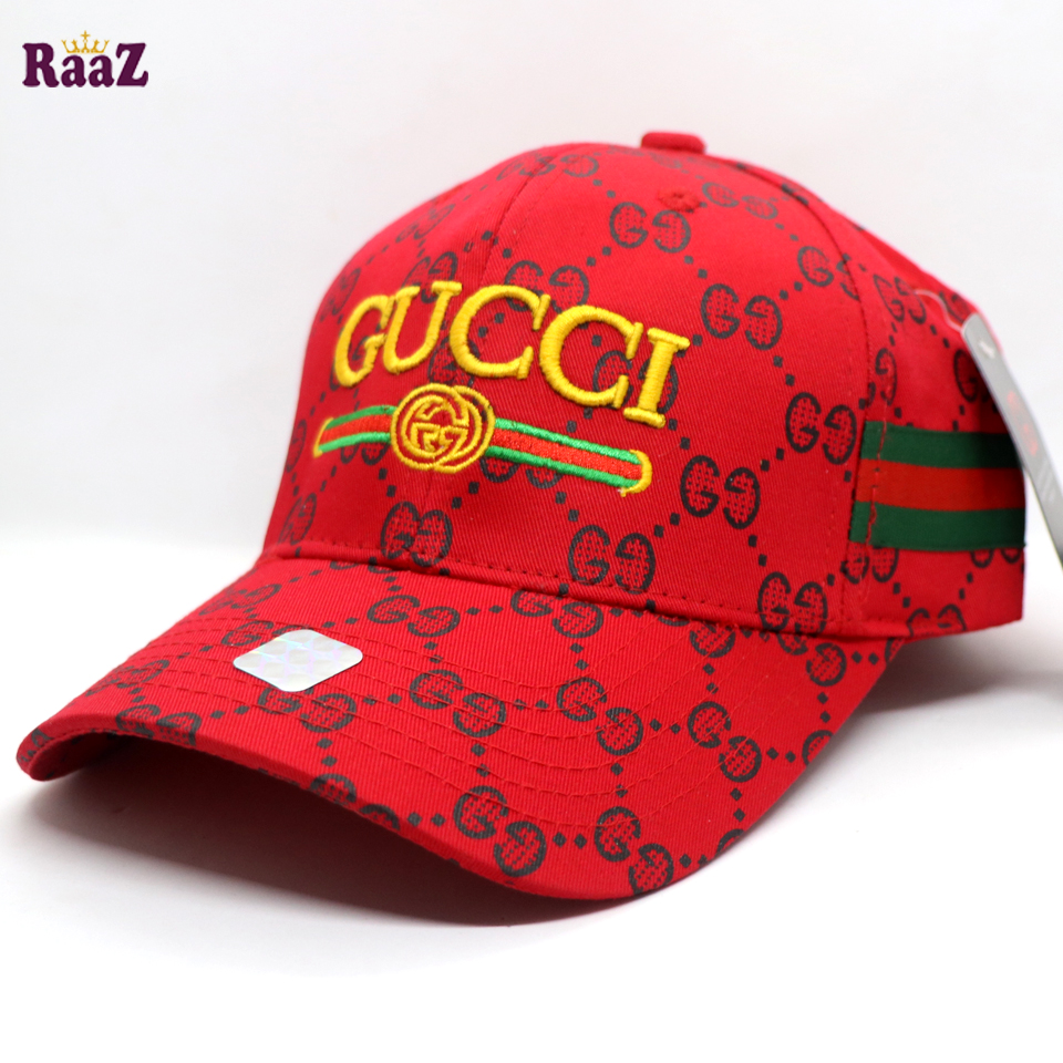 Picture of Red Embroidery logo Cotton Curved Visor Cap