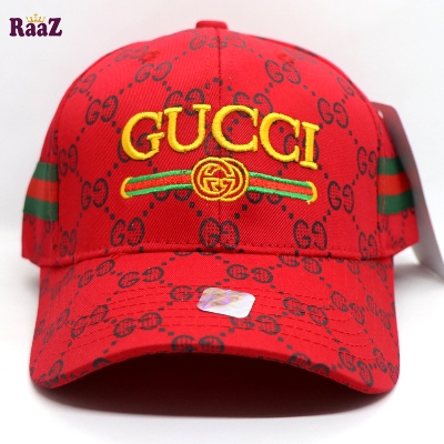 Picture of Red Embroidery logo Cotton Curved Visor Cap