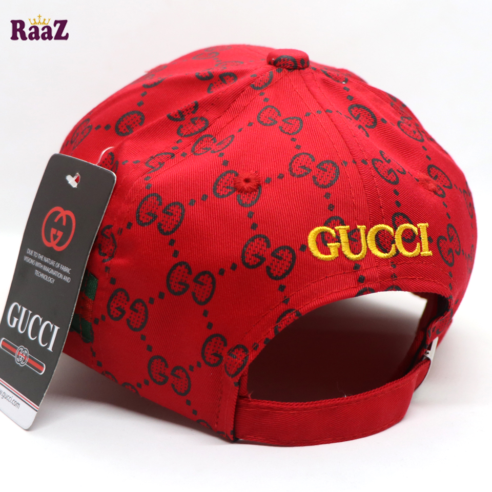 Picture of Red Embroidery logo Cotton Curved Visor Cap