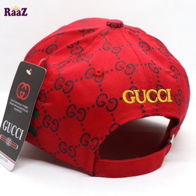 Picture of Red Embroidery logo Cotton Curved Visor Cap