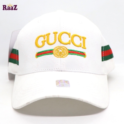 Picture of Full white Embroidery logo Cotton Curved Visor Cap