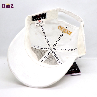 Picture of Full white Embroidery logo Cotton Curved Visor Cap