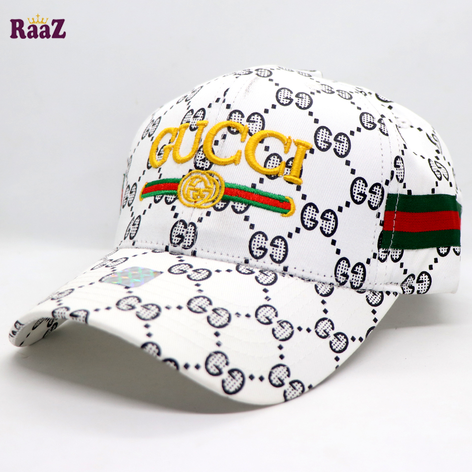 Picture of White Embroidery logo Cotton Curved Visor Cap