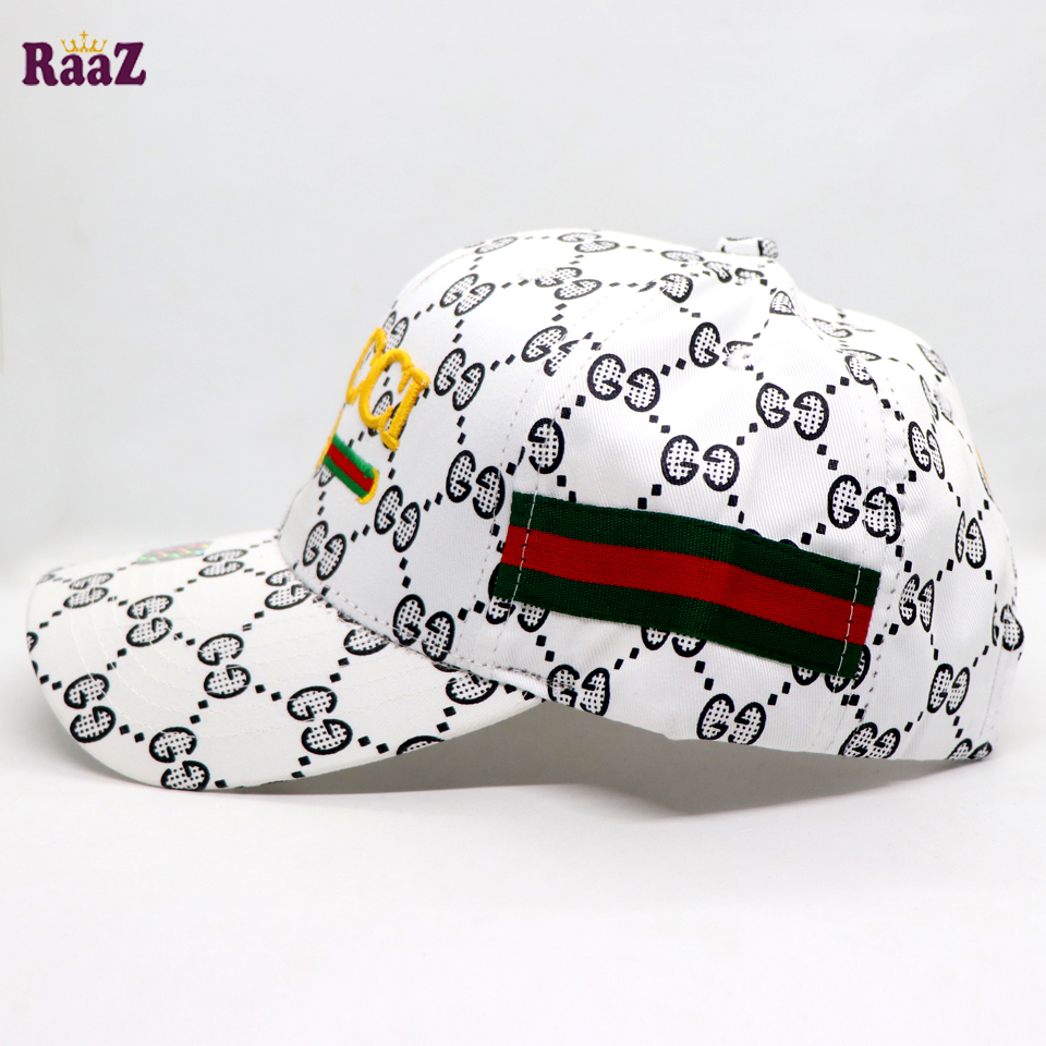 Picture of White Embroidery logo Cotton Curved Visor Cap