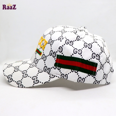 Picture of White Embroidery logo Cotton Curved Visor Cap