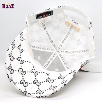 Picture of White Embroidery logo Cotton Curved Visor Cap