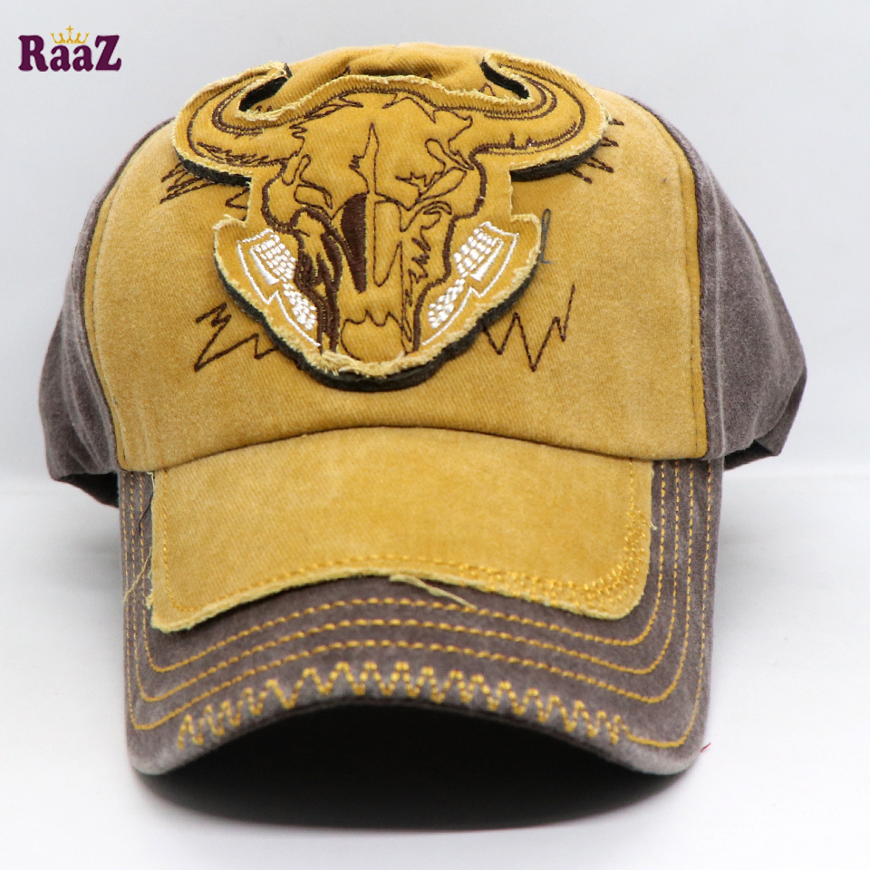 Picture of Yellow Cattle Head Vintage Baseball Cap