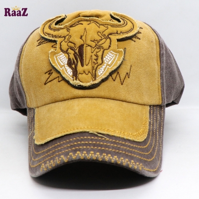 Picture of Yellow Cattle Head Vintage Baseball Cap