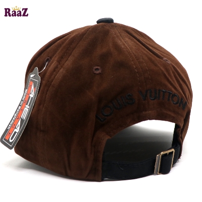 Picture of Black And Deep Brown Export Velvet Baseball Cap For Men