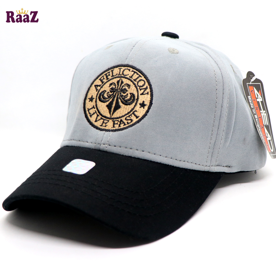 Picture of AFFLICTION Black And Silver Export Velvet Baseball Cap For Men