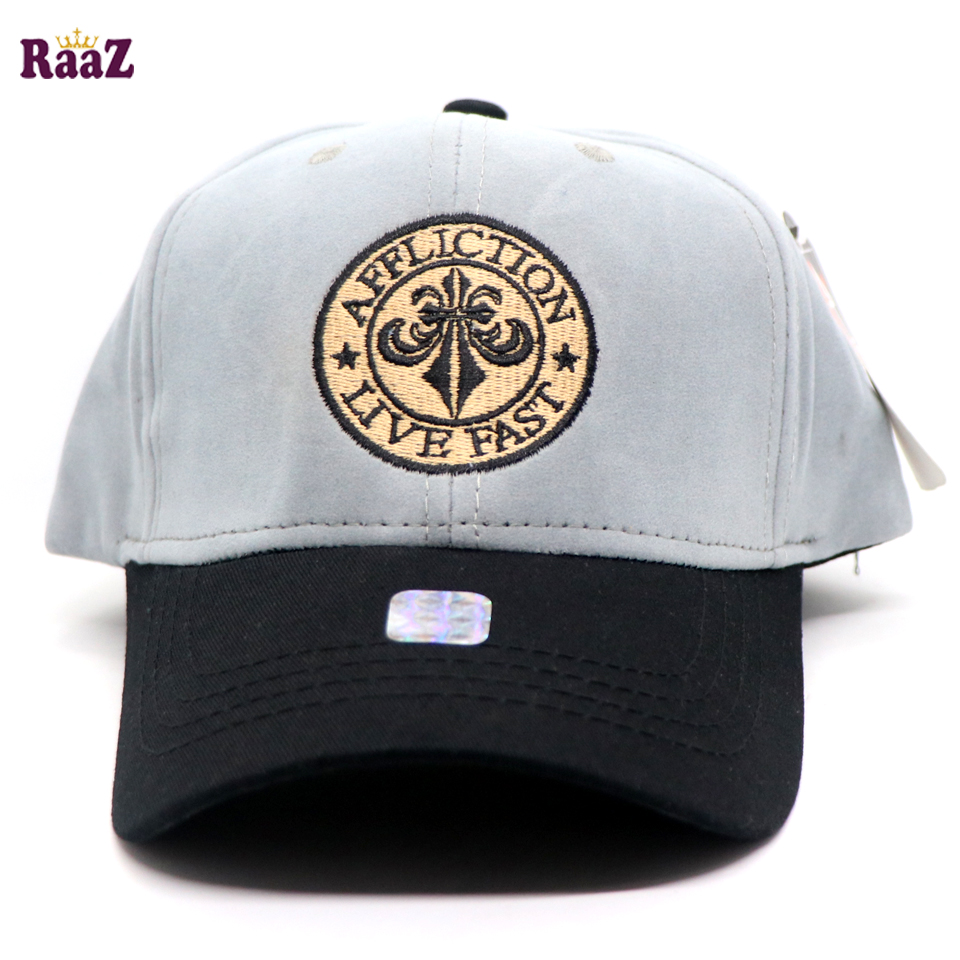 Picture of AFFLICTION Black And Silver Export Velvet Baseball Cap For Men