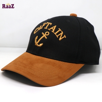 Picture of Captain Baseball Cotton Mens Women Family Black Gold Cap Officers Captain