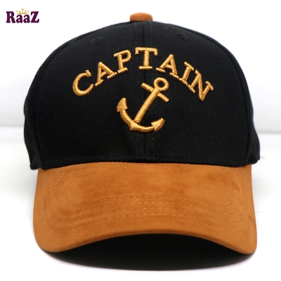 Picture of Captain Baseball Cotton Mens Women Family Black Gold Cap Officers Captain