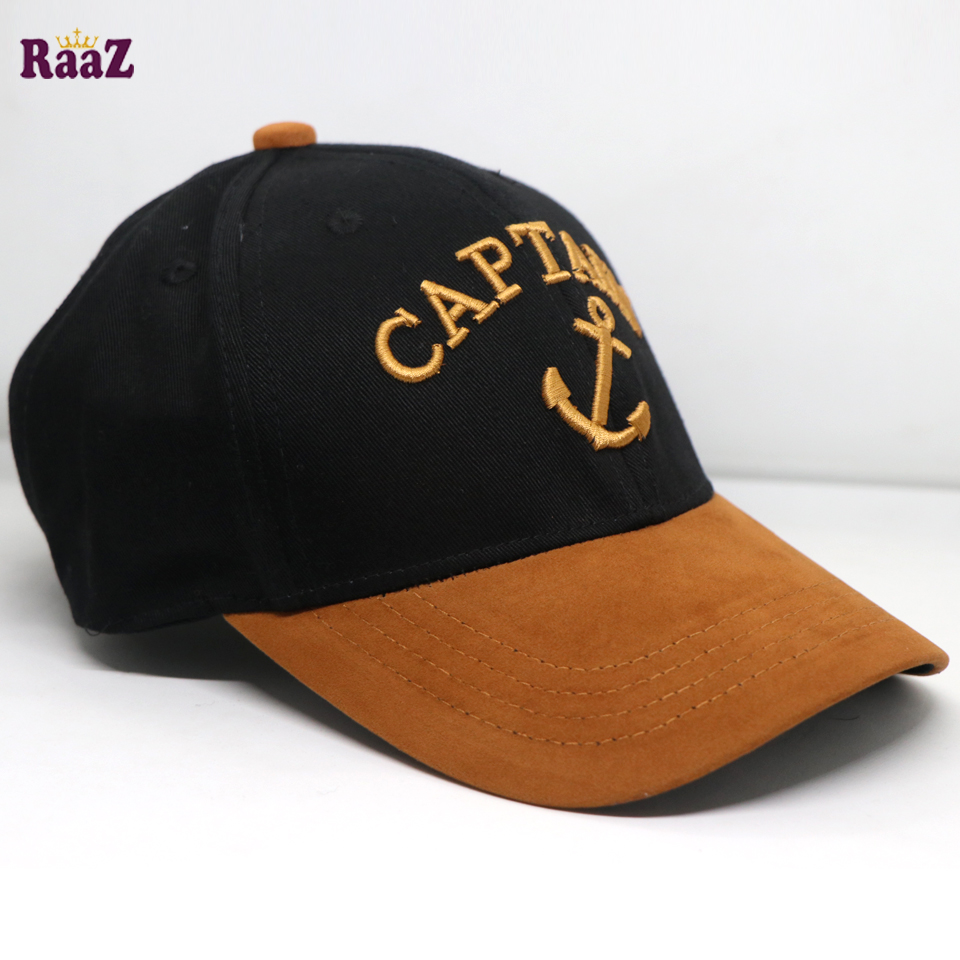 Picture of Captain Baseball Cotton Mens Women Family Black Gold Cap Officers Captain