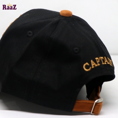 Picture of Captain Baseball Cotton Mens Women Family Black Gold Cap Officers Captain