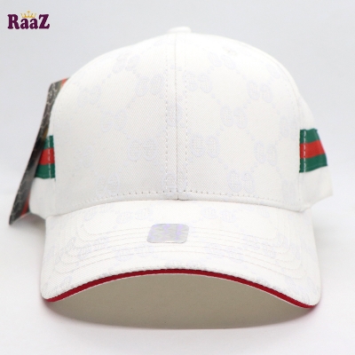 Picture of White GG logo Cotton Curved Visor Cap