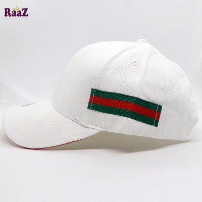 Picture of White GG logo Cotton Curved Visor Cap