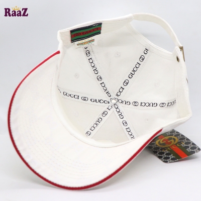 Picture of White GG logo Cotton Curved Visor Cap