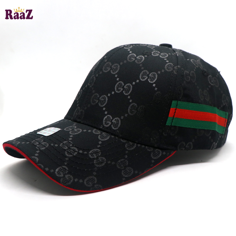 Picture of Black GG logo Cotton Curved Visor Cap