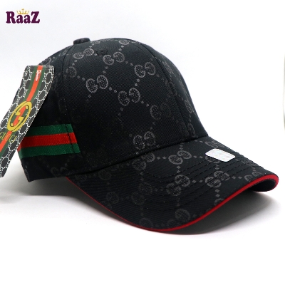 Picture of Black GG logo Cotton Curved Visor Cap