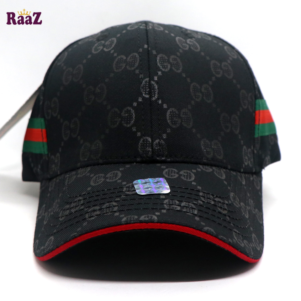 Picture of Black GG logo Cotton Curved Visor Cap