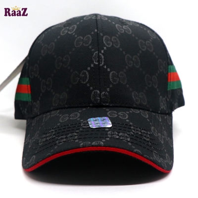 Picture of Black GG logo Cotton Curved Visor Cap