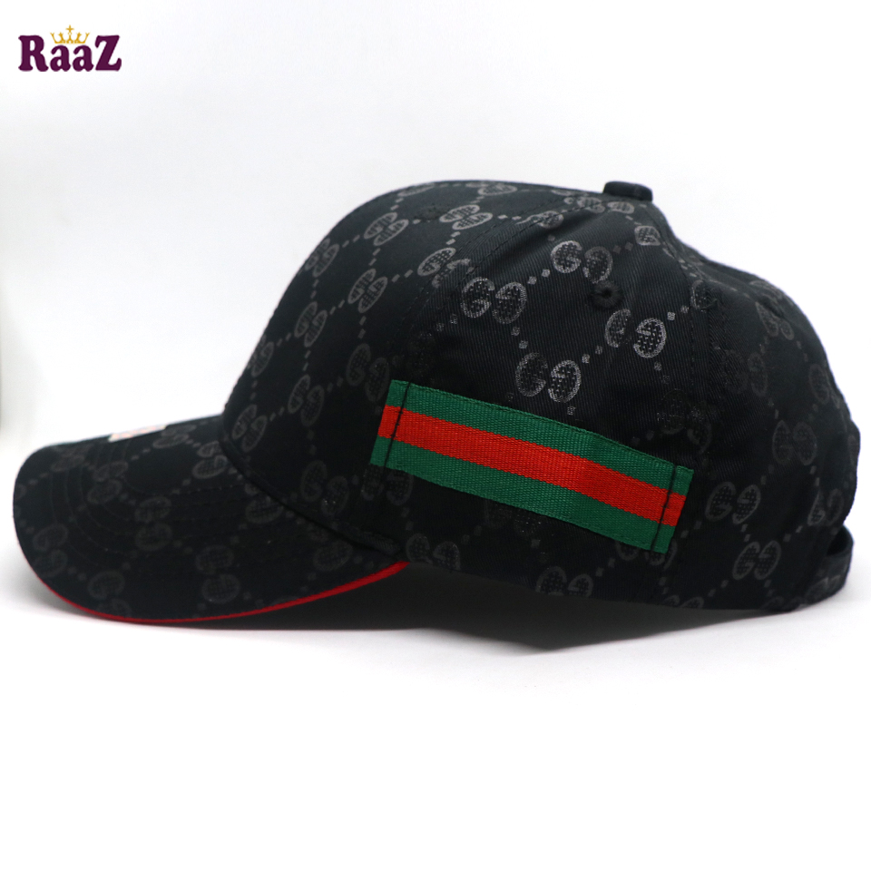 Picture of Black GG logo Cotton Curved Visor Cap