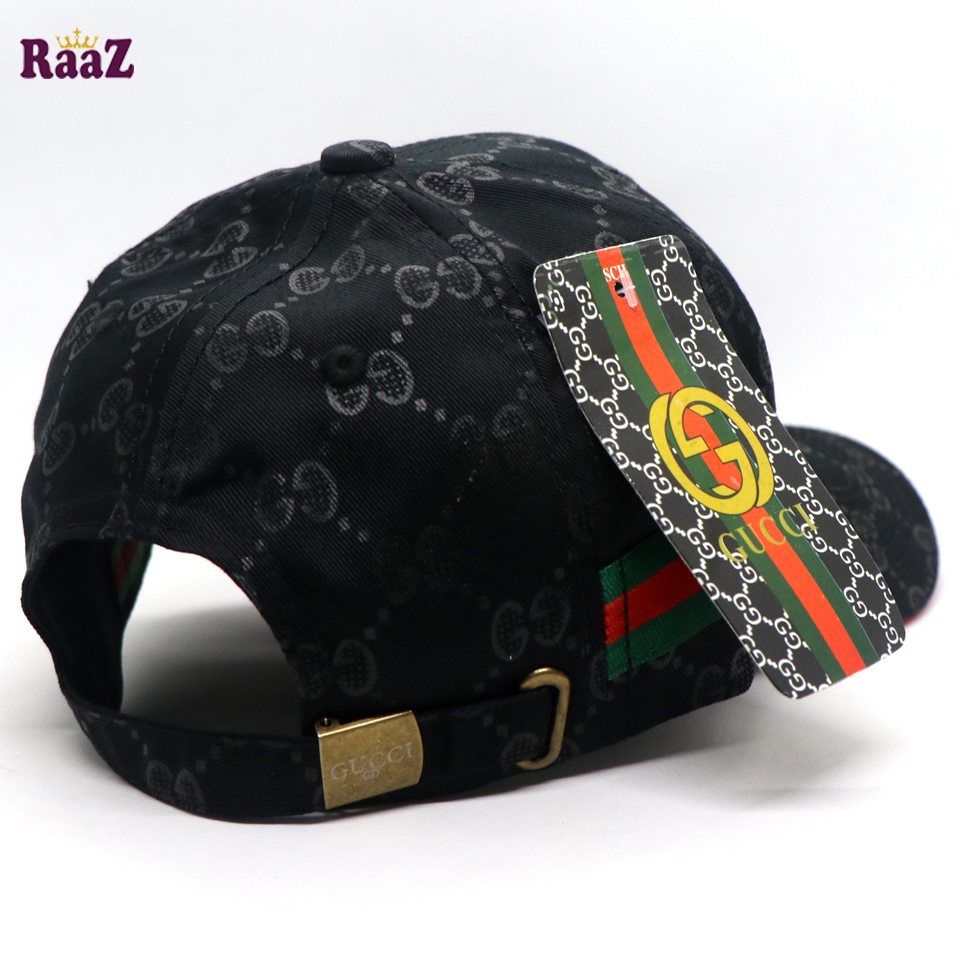 Picture of Black GG logo Cotton Curved Visor Cap