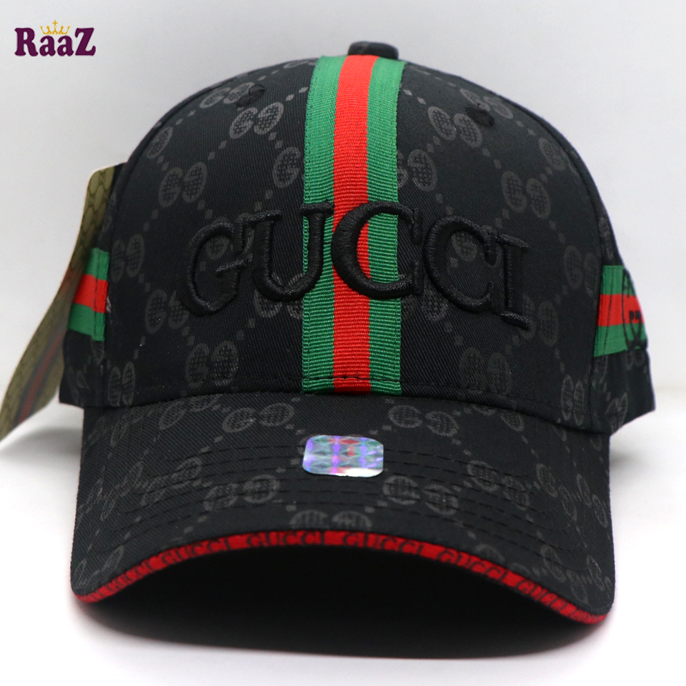 Picture of Black Embroidery logo Cotton Curved Visor Cap