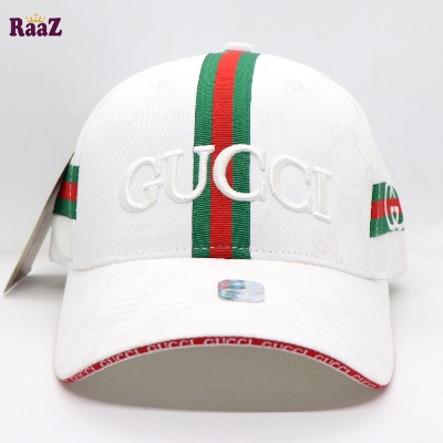 Picture of White Embroidery logo Cotton Curved Visor Cap