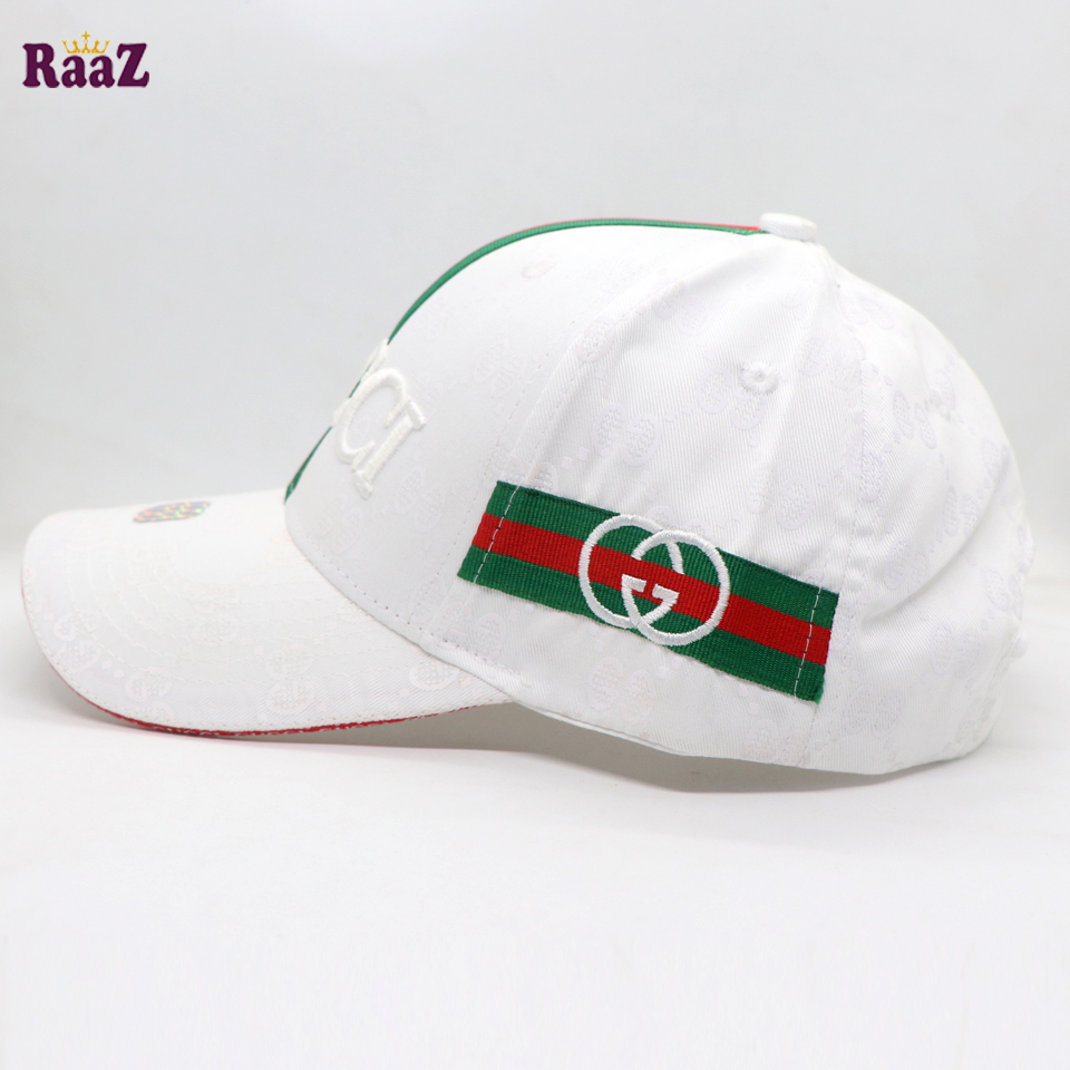 Picture of White Embroidery logo Cotton Curved Visor Cap