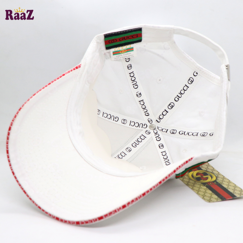 Picture of White Embroidery logo Cotton Curved Visor Cap