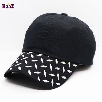 Picture of Black And Silver Export Quality Cotton Baseball Cap for Men And Women