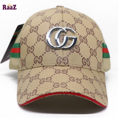 Picture of Brown Half Net GG Steel Logo Fashion Cap For Men