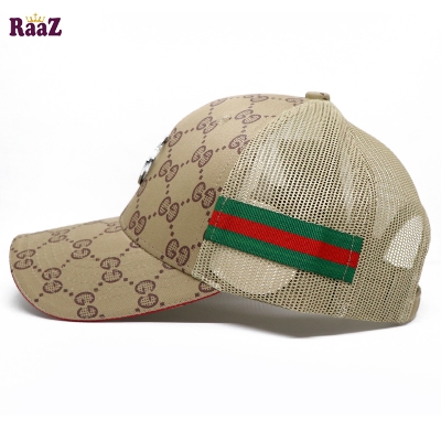 Picture of Brown Half Net GG Steel Logo Fashion Cap For Men