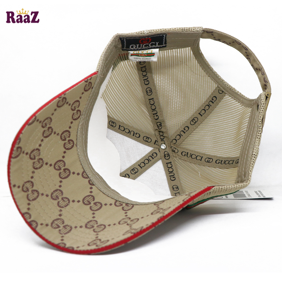 Picture of Brown Half Net GG Steel Logo Fashion Cap For Men