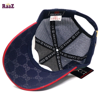 Picture of Navy Blue Half Net GG Steel Logo Fashion Cap For Men