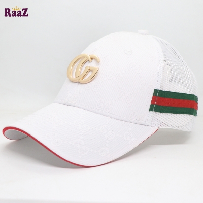 Picture of White Half Net GG Steel Logo Fashion Cap For Men