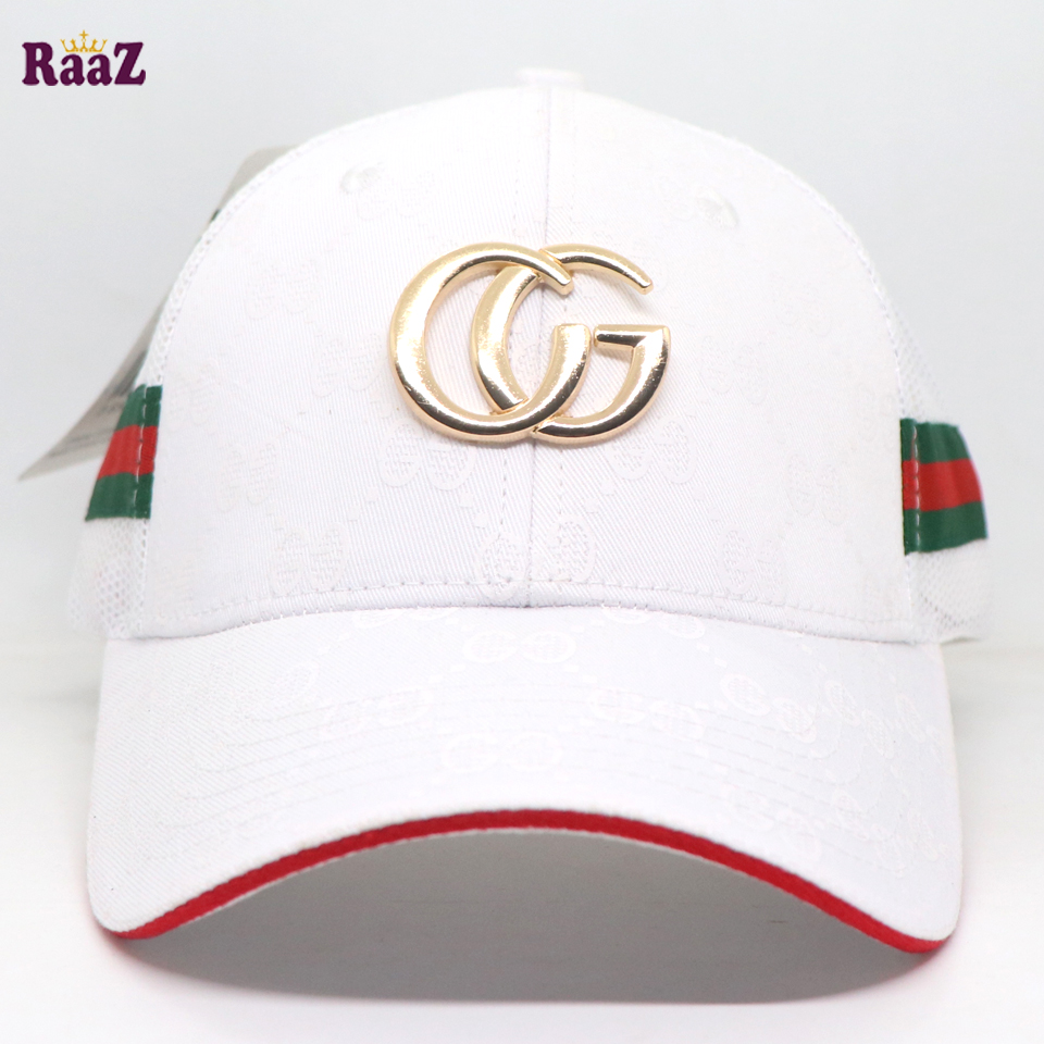 Picture of White Half Net GG Steel Logo Fashion Cap For Men