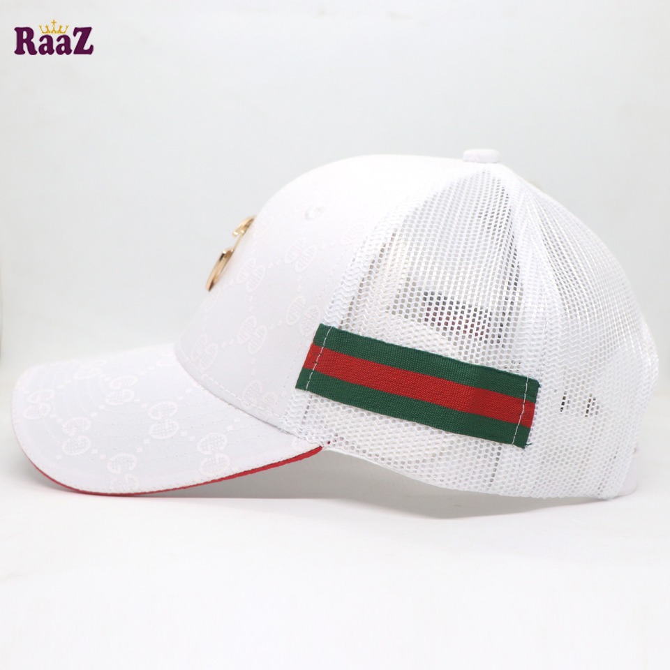Picture of White Half Net GG Steel Logo Fashion Cap For Men