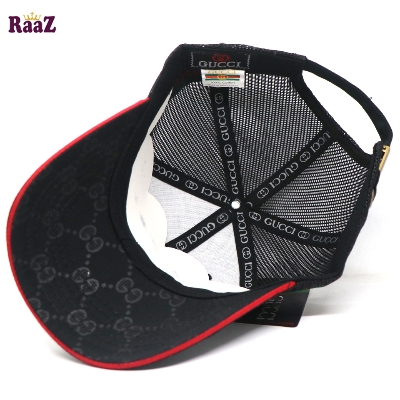 Picture of Black Half Net GG Steel Logo Fashion Cap For Men