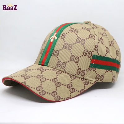 Picture of Brown GG Ace Logo Embroidery Logo Famous Stripe Curved Cap