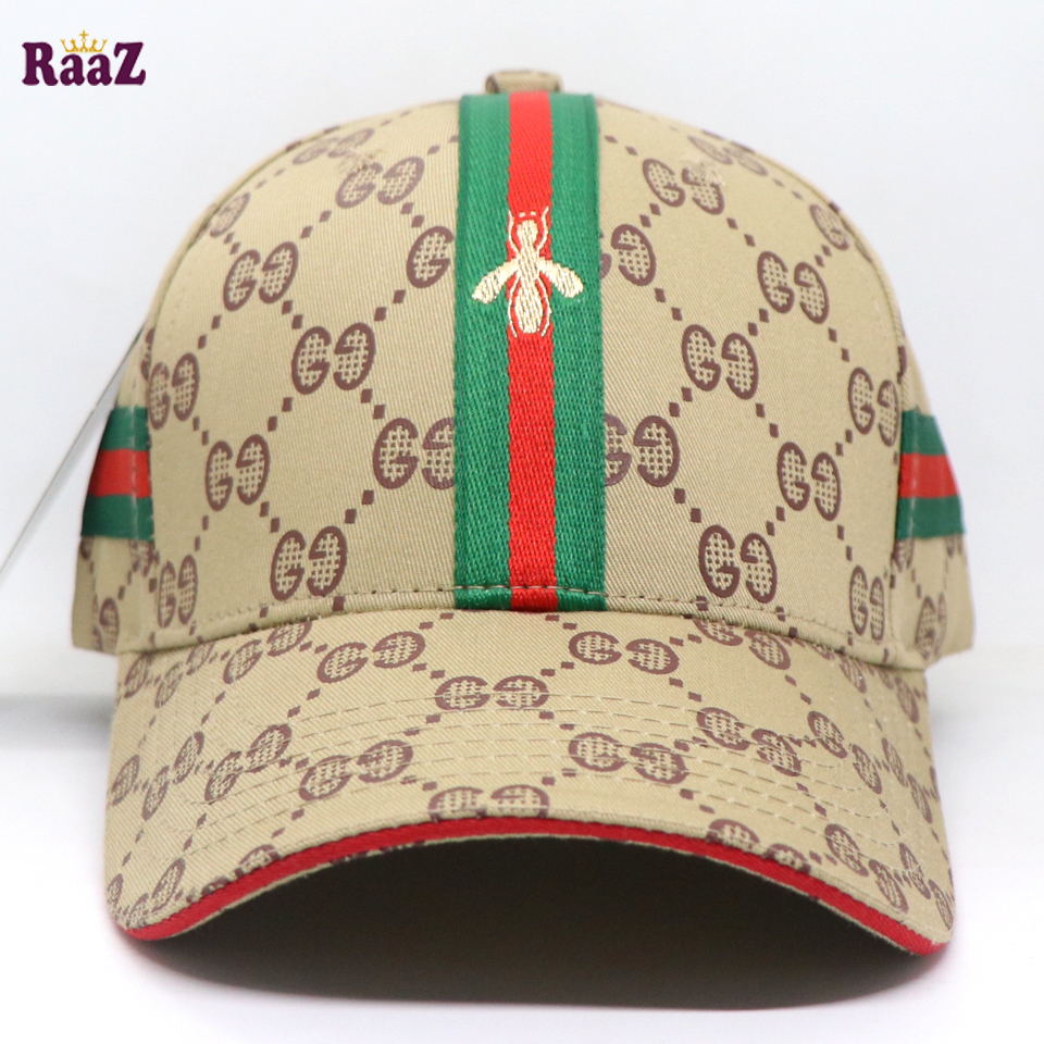 Picture of Brown GG Ace Logo Embroidery Logo Famous Stripe Curved Cap