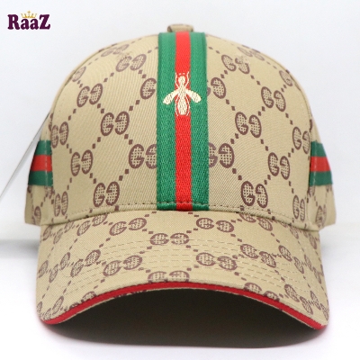 Picture of Brown GG Ace Logo Embroidery Logo Famous Stripe Curved Cap