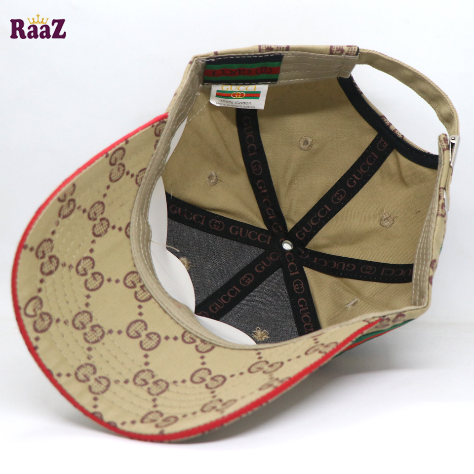 Picture of Brown GG Ace Logo Embroidery Logo Famous Stripe Curved Cap