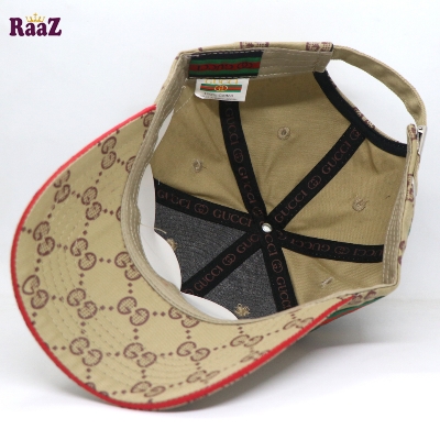 Picture of Brown GG Ace Logo Embroidery Logo Famous Stripe Curved Cap