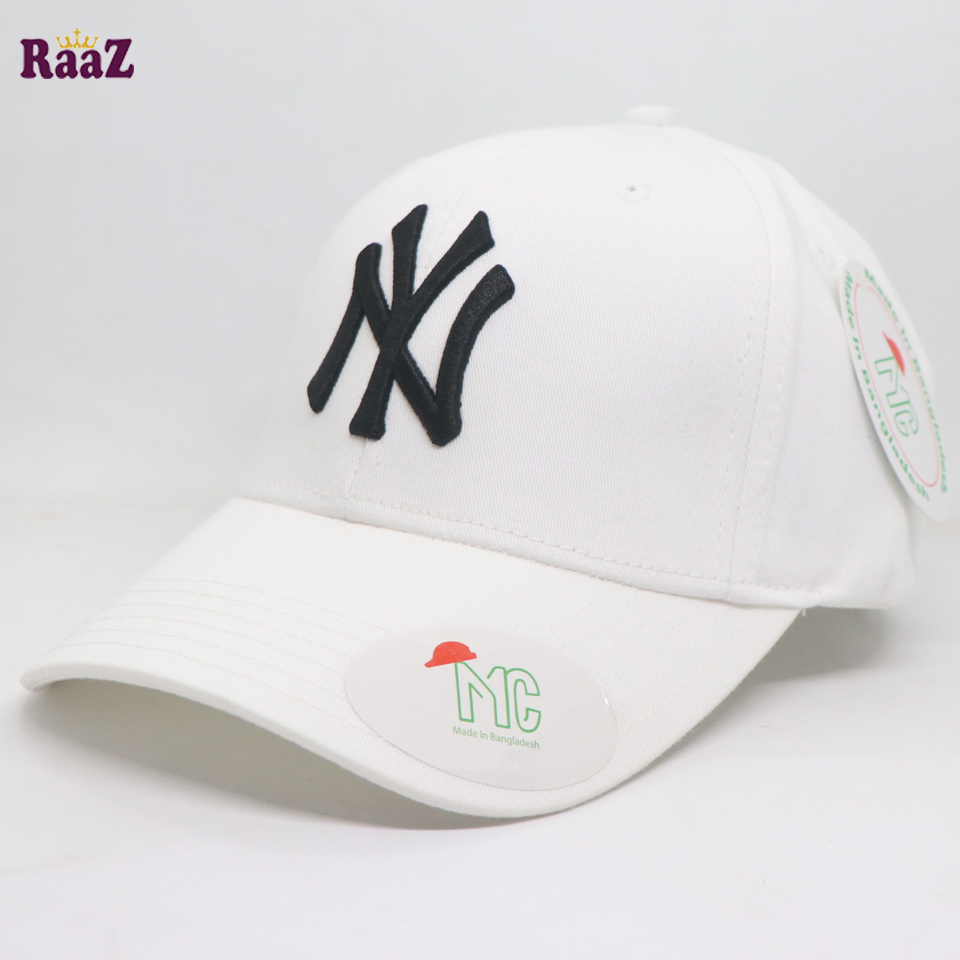 Picture of Full White NY Embroidery Logo Curved Cap