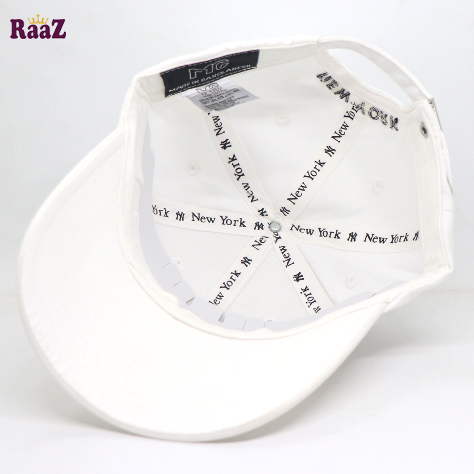 Picture of Full White NY Embroidery Logo Curved Cap